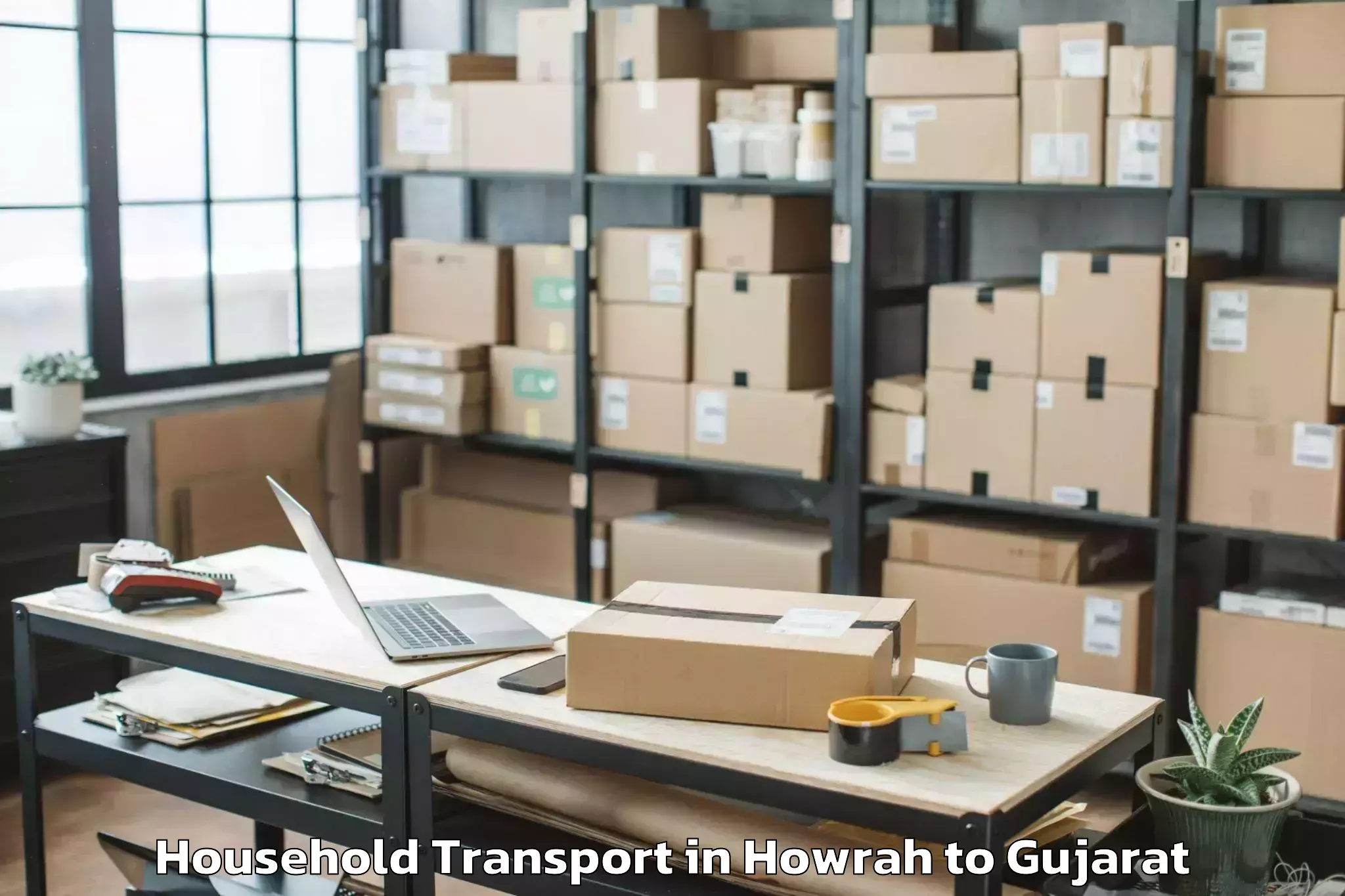 Professional Howrah to Lavad Household Transport